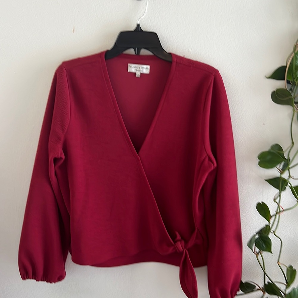 Wrap top dark red